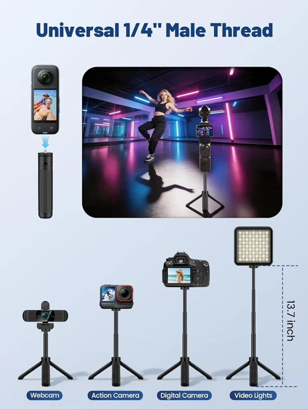 UHD 4K Webcam with Built-in Dual Mics, Wide-Angle Lens, Privacy Cover, Tripod